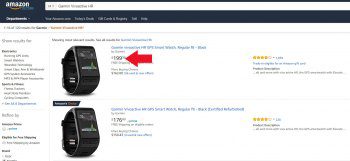 Цена на Garmin Vivoactive HR - Amazon