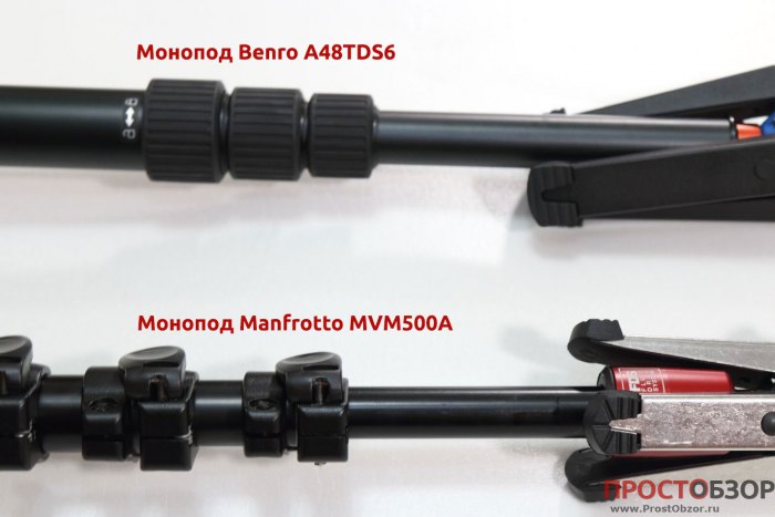 Крепление секций моноподов Manfrotto MVM500A и Benro A48TDS6
