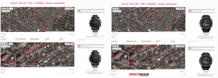 Качество записи GPS треков на густо застроенных районах  - Garmin Fenix 5X - Fenix 3 HR