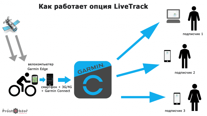 Как работает опция Garmin Live track