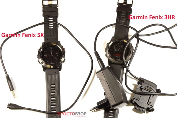 Сравнение зарядных систем Garmin Fenix 5X - vs - Fenix 3 HR