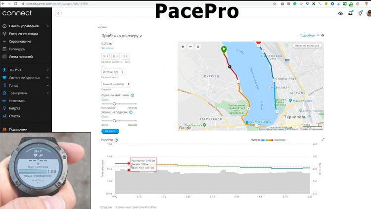 Контроль и планирование темпа - Pace Pro