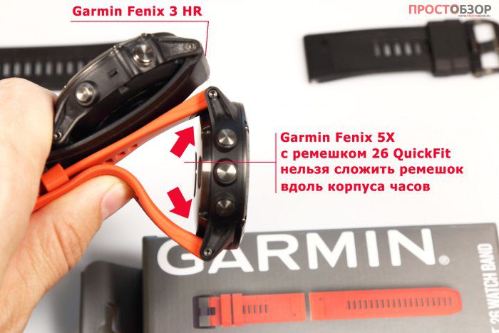 Сравнение ремешков QuickFint 26 для Fenix 5X и ремешка для Fenix 3 HR