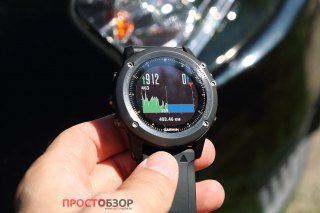 График высот по маршруту в часах Garmin Fenix 3 HR