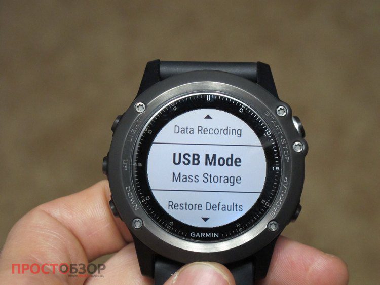 Режим USB накопителя часов Garmin Fenix 3