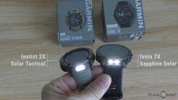 Как работает и светит светодиодный фонарик в часах Instinct 2X Solar Tactical  vs fenix 7X Solar