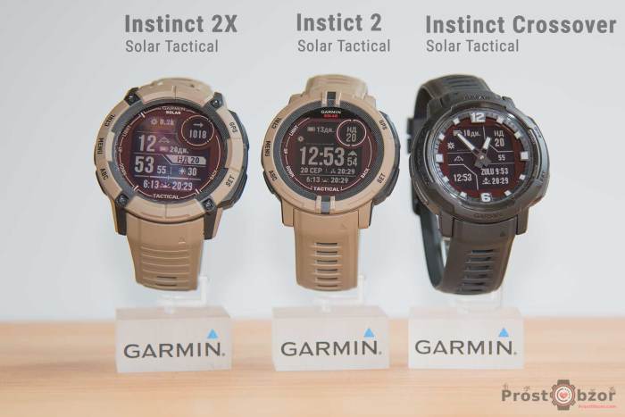 Сравнение размеров часов Garmin instinct 2X - 2 - Crossover Solar Tactical
