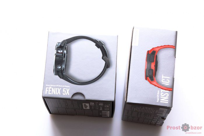 Сравнение упаковок Garmin Fenix 5X vs Instinct