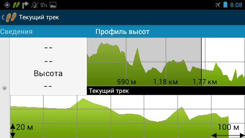 Garmin Monterra - профиль высот