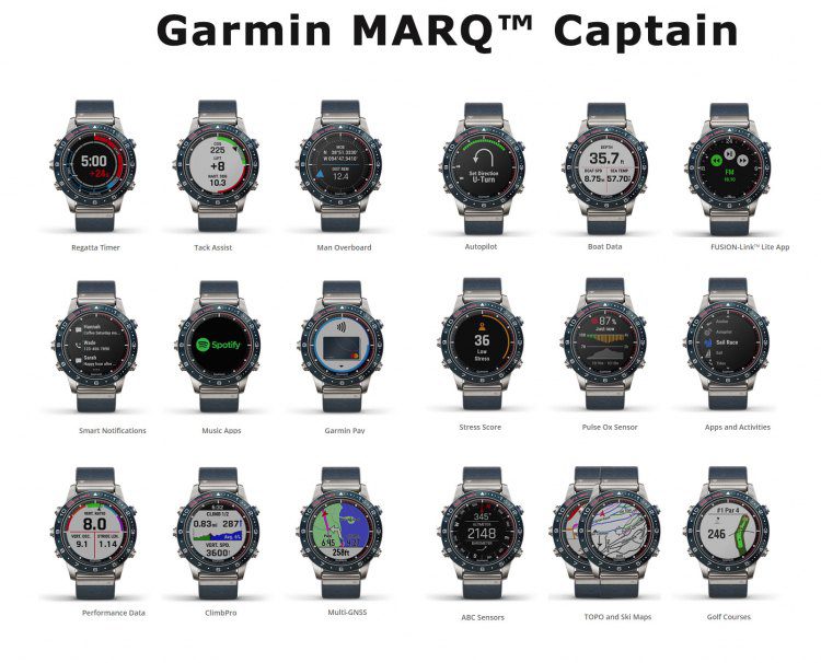 Экраны часов Garmin MARQ Captain