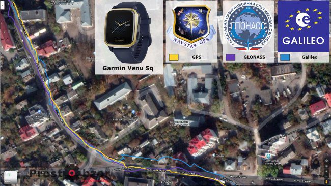 Тест записи GPS в городе - в часах Garmin Venu Sq Music