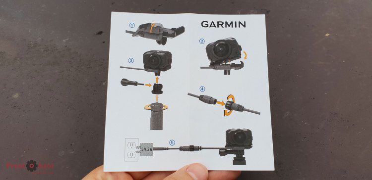 Схема сборки Powered vehicle mount  для камеры Garmin Virb 360