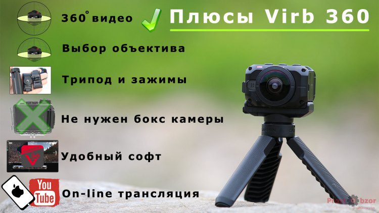 Плюсы экшн-камеры Garmin Virb 360