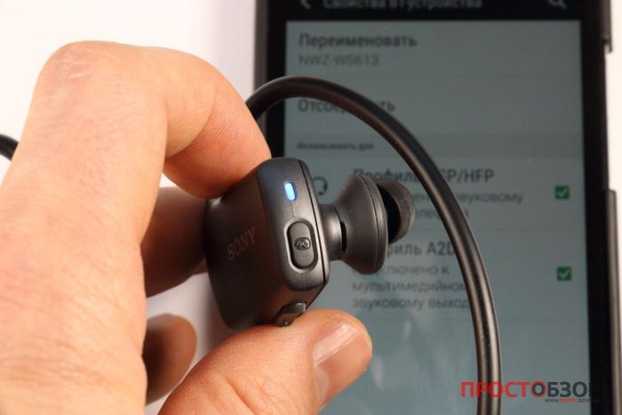 Bluetooth индикатор подключения плеера Sony Walkman NWZ-WS613