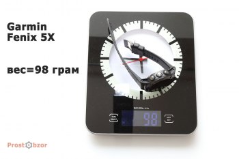 Вес часов Garmin Fenix 5X с силиконовым ремешком