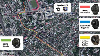 Тест режима GPS + GLONASS - в городе для тактических часов Garmin