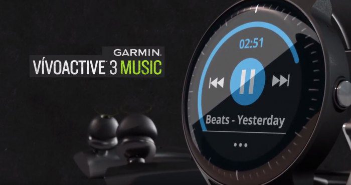 Музыка в наушниках с часов  Garmin Vivoactive 3 Music