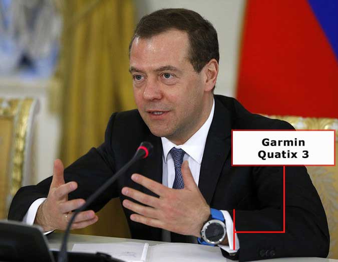 Дмитрий Медведев и Garmin Quatix 3